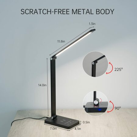 Popular leather foldable LED table lamp with RGB light and wireless charge for living room bedroom 2