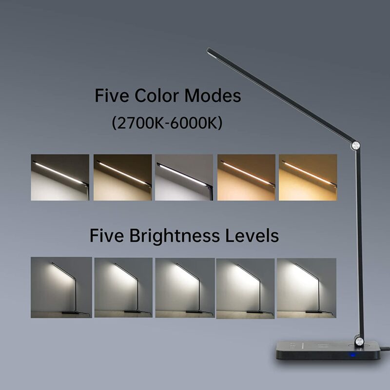 Popular leather foldable LED table lamp with RGB light and wireless charge for living room bedroom 4