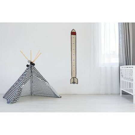 Højdemåler til børn - raket - 15 x 100 cm