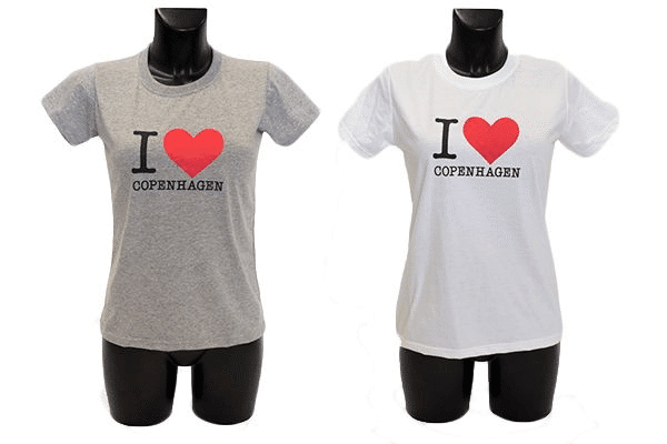 T-shirt 'I Love Copenhagen'' flere forskellige farver