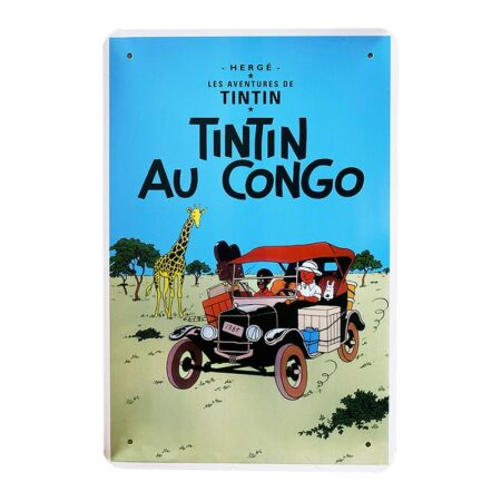 Metalskilt - TinTin Au Congo