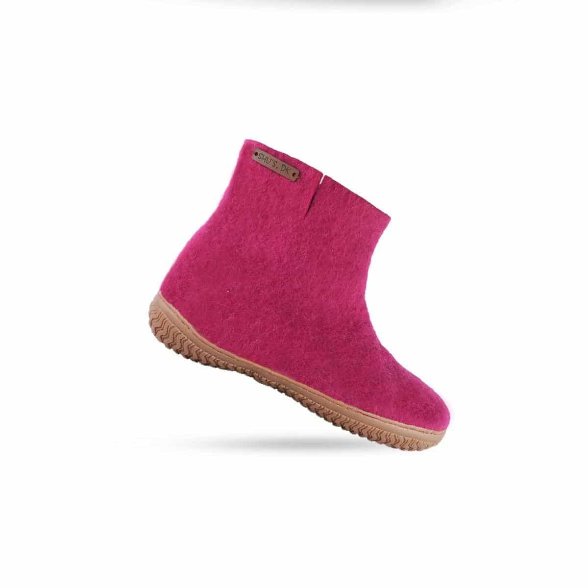 Billede af Uldstøvle (100% ren uld) Model Pink m/gummisål - Dansk Design fra SHUS
