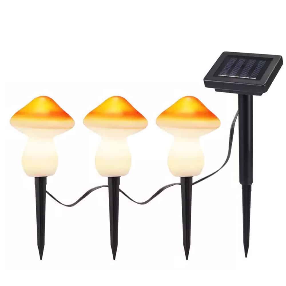 Solcellelampe LED - 3 stk. - svampe