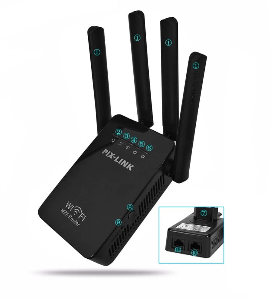 Wi-Fi Rækkeviddeforlænger (repeater/extender) 300Mbps – 2,4 GHz