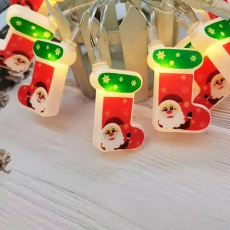 LED Xmas socks light string decorative light battery light Christmas tree colored light 2