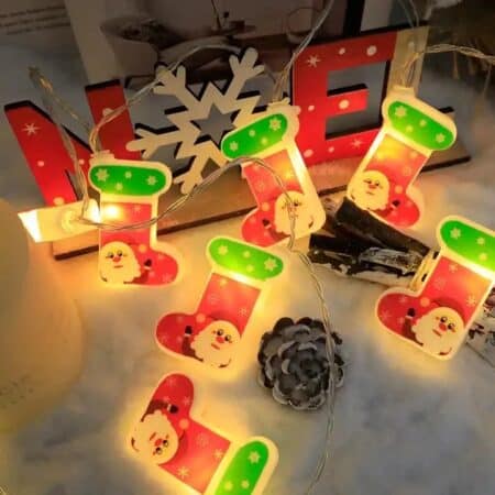 LED Xmas socks light string decorative light battery light Christmas tree colored light 3
