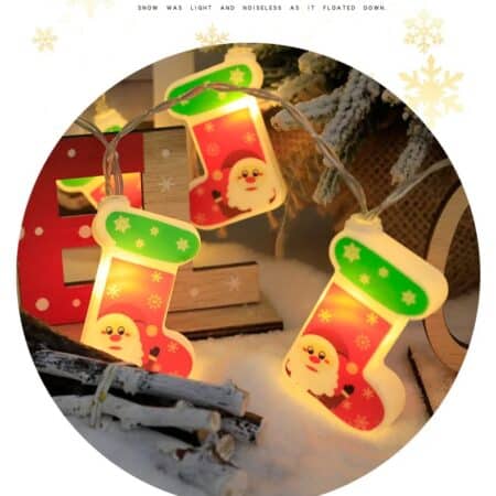 LED Xmas socks light string decorative light battery light Christmas tree colored light 8