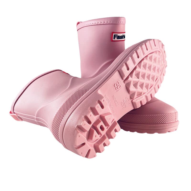 Moderne og praktiske gummistøvler i sort og pink